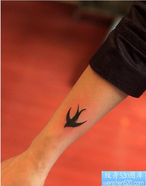 一幅女人胳膊燕子纹身图片由纹身520图库推荐