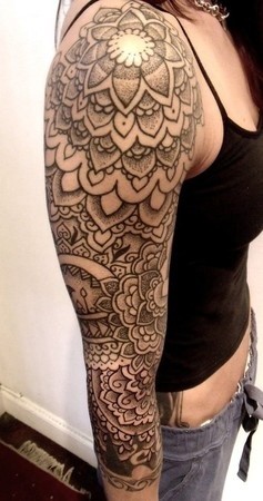 女性手臂漂亮好看的花朵纹身