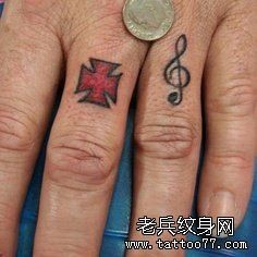 手指十字架音符音乐纹身图片图片作品