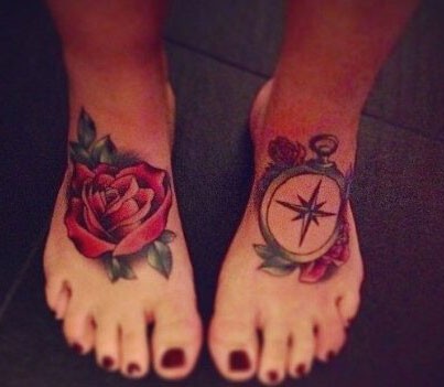 女人的性感纹身部位之脚背个性纹身