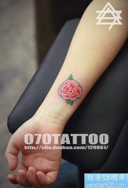 美女手臂小巧漂亮的花卉纹身图片