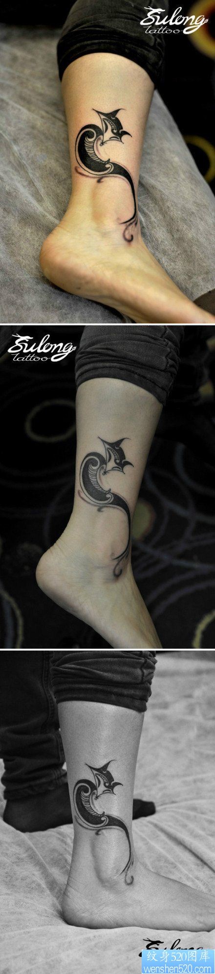 女人腿腕小巧可爱的狐狸纹身图片