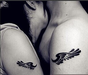 情侣图腾天使翅膀纹身图片