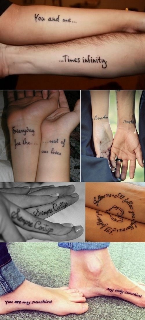 一组漂亮有个性的情侣字母纹身