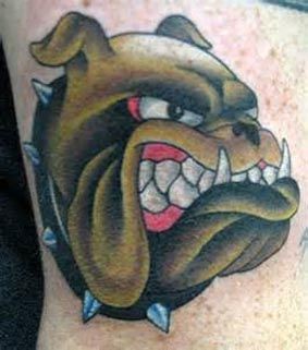代表力量、勇气的斗牛犬纹身图案