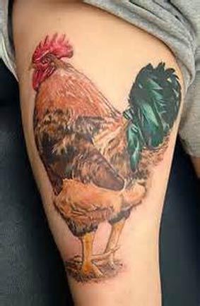 漂亮的大公鸡纹身图案