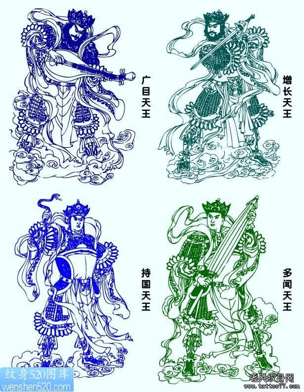天王纹身手稿作品