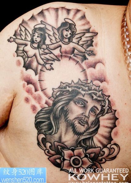 耶稣和小天使纹身