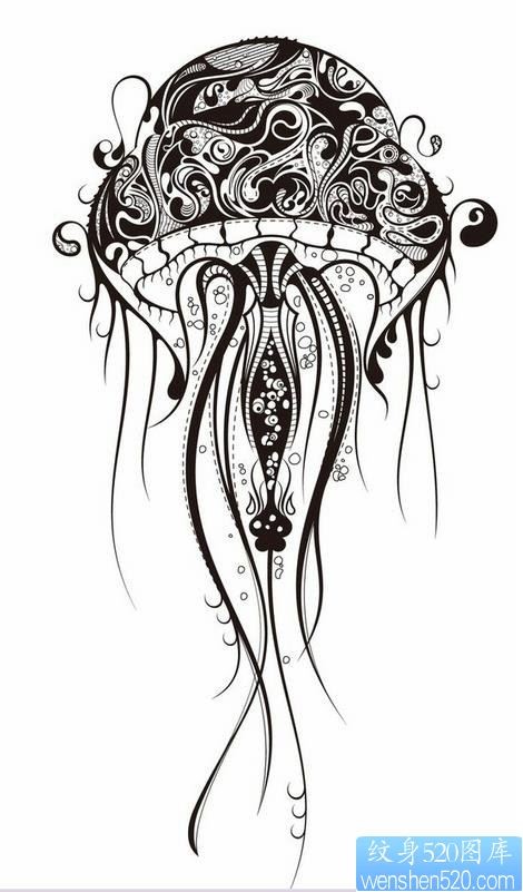 一幅水母纹身图案