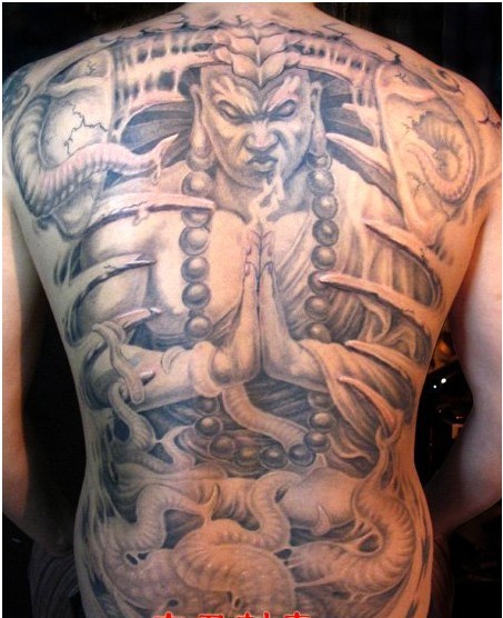 水浒古典人物沙和尚鲁智深满背纹身图案图片