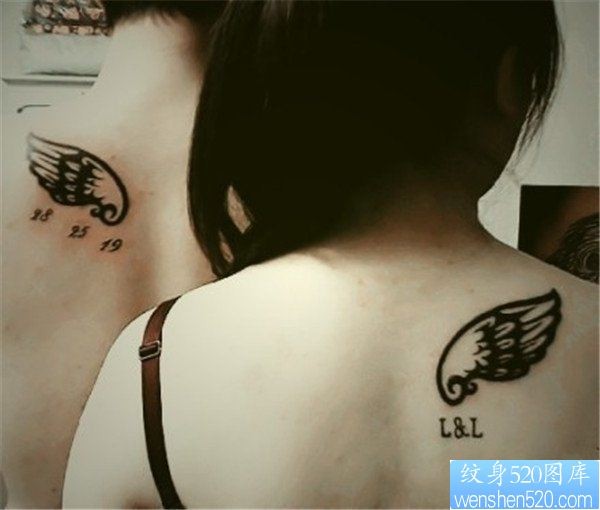 情侣翅膀纹身翅膀纹身图案