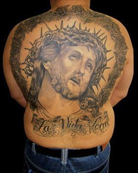 满背耶稣纹身图案图案