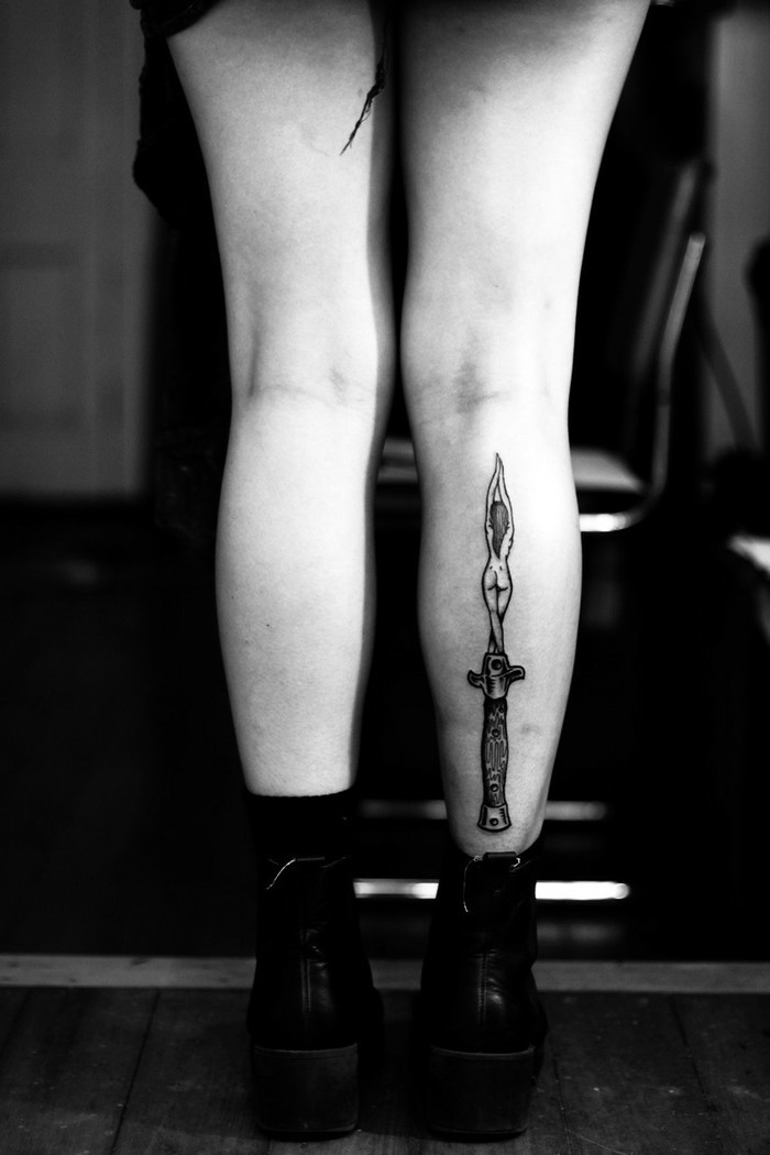 黑白影像下的纹身