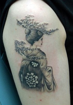日本传统文化的演绎之艺妓纹身图案