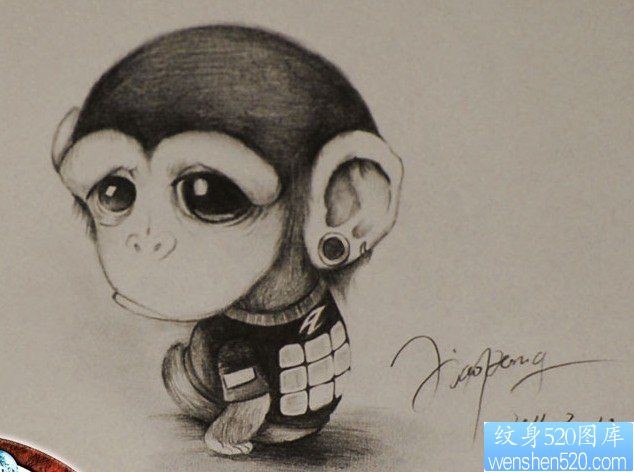 小猴子纹身图案