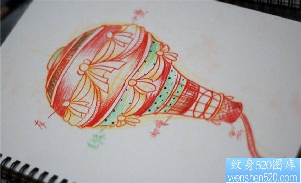 热气球稿子纹身手稿图案
