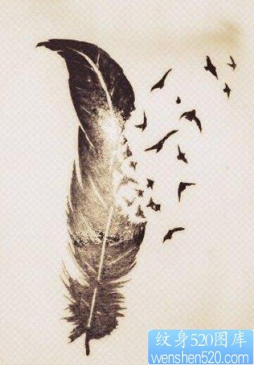 羽化燕纹身手稿图案