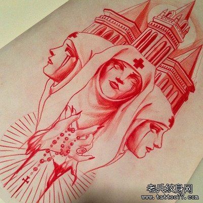 死亡少女的纹身手稿图案