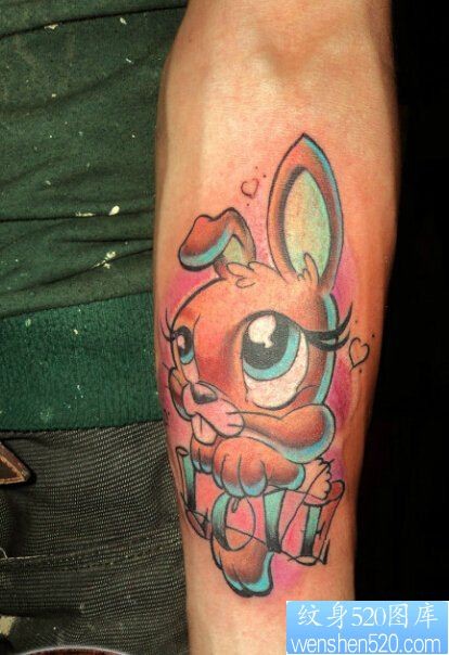 纹身520图库图库一款可爱兔子纹身图案