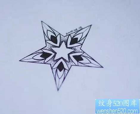 五角星纹身手稿图案