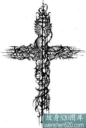 一组超酷经典十字架纹身手稿套图