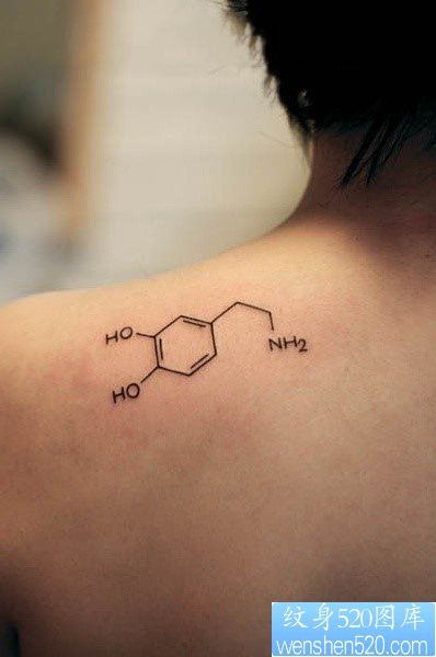 小清新背部化学元素纹身图案