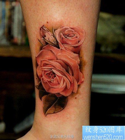 一组玫瑰花纹身图案