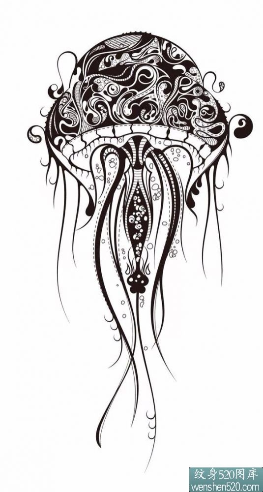 9张可爱好看的水母纹身图案