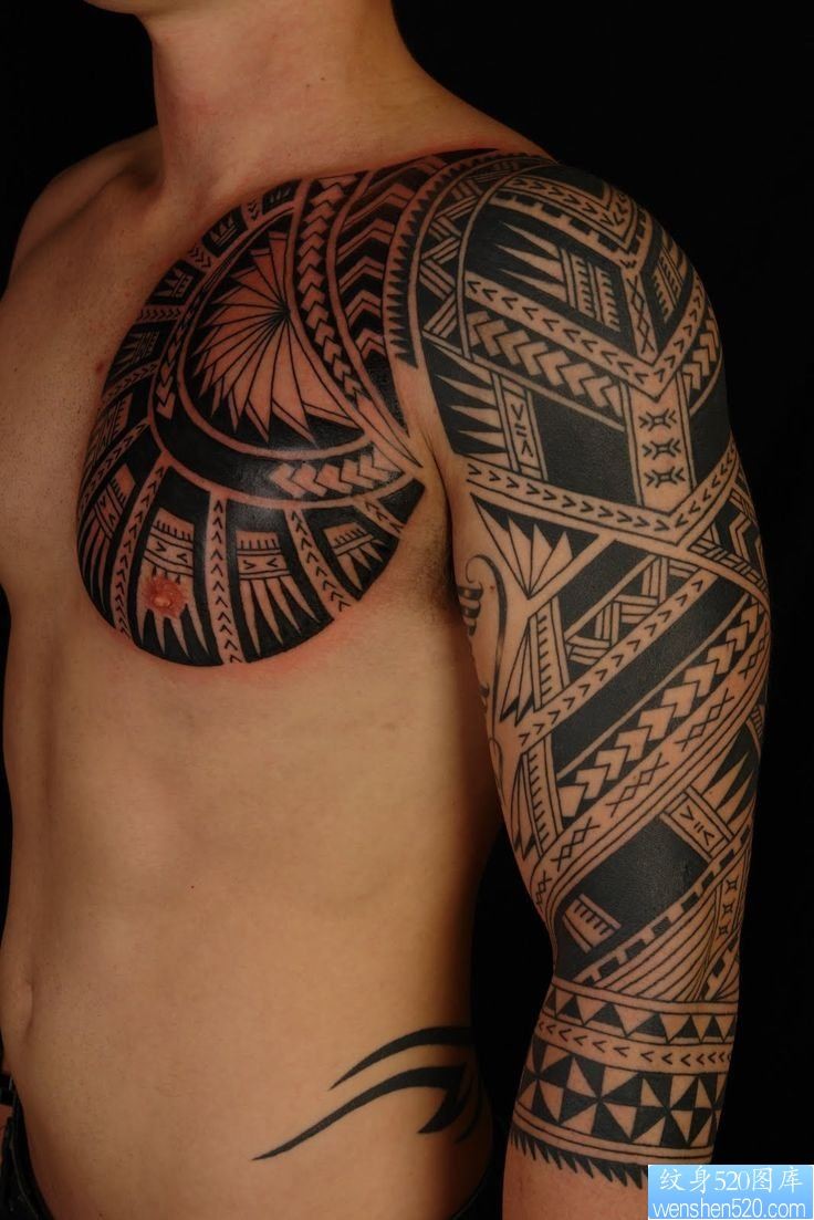 纹身520图库提供一组部落玛雅图腾纹身图案