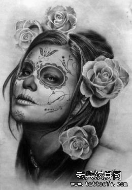 纹身520图库提供一组死亡女郎纹身图案