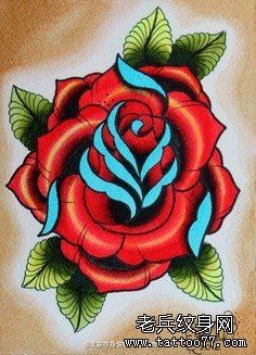 一组玫瑰花纹身手稿图案