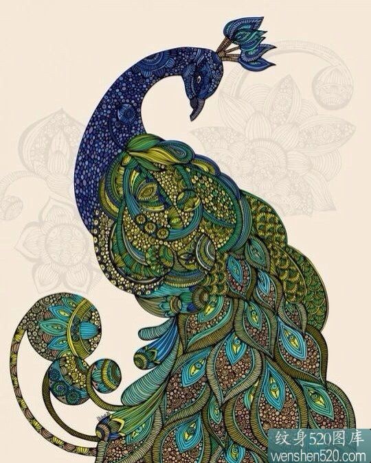 高贵清高，孤芳自赏孔雀纹身套图