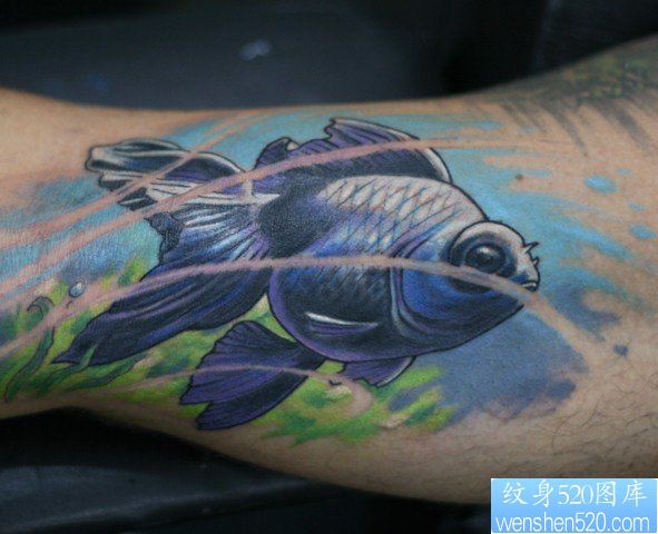 一款是手臂鱼纹身图案