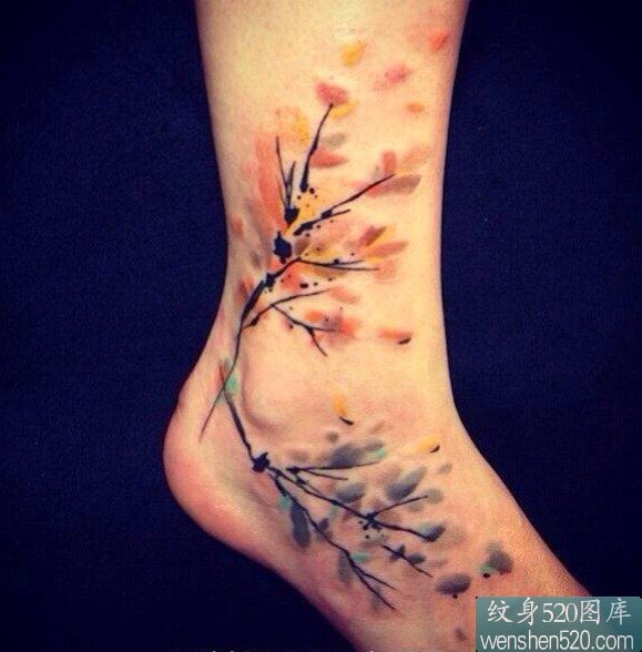 9张好看迷人的油画水墨风纹身