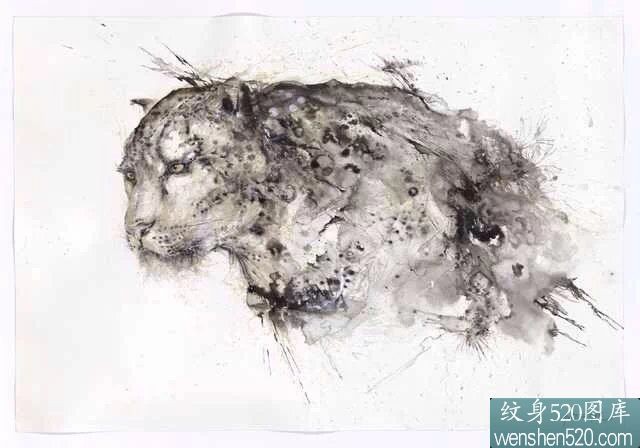 8张随性而不随便的泼墨风纹身套图