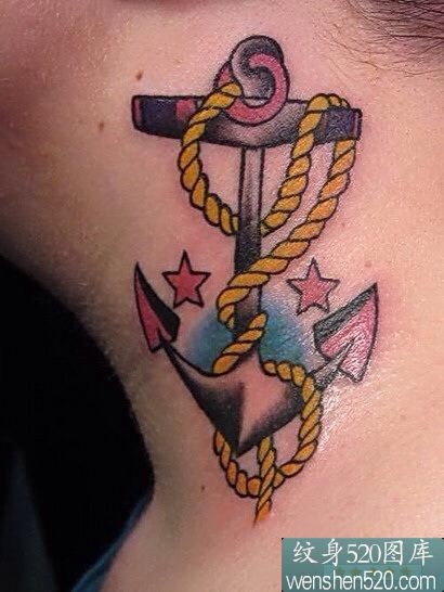 一组好看的船锚纹身套图，纹身520推荐