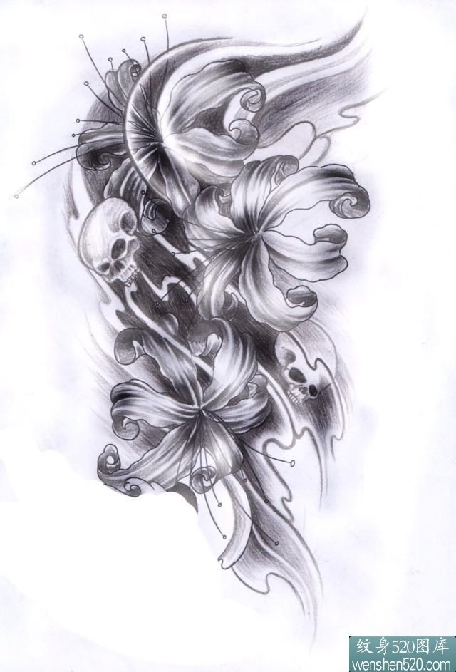 6张梦幻美丽的花儿纹身套图