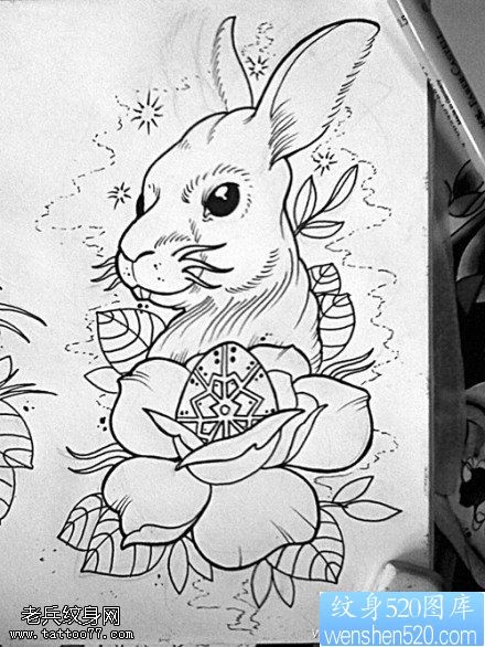 school兔子纹身图案