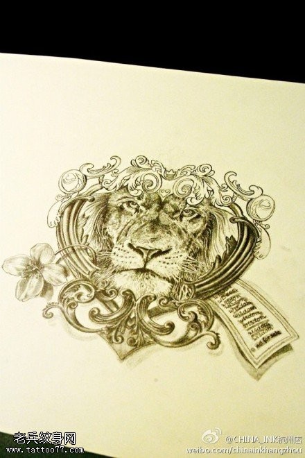 一款狮子纹身图片