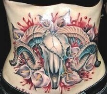 女人性感纹身部位之六腹部纹身图案