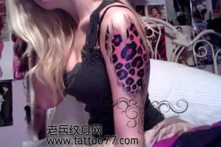 女孩子喜欢的豹纹纹身图案
