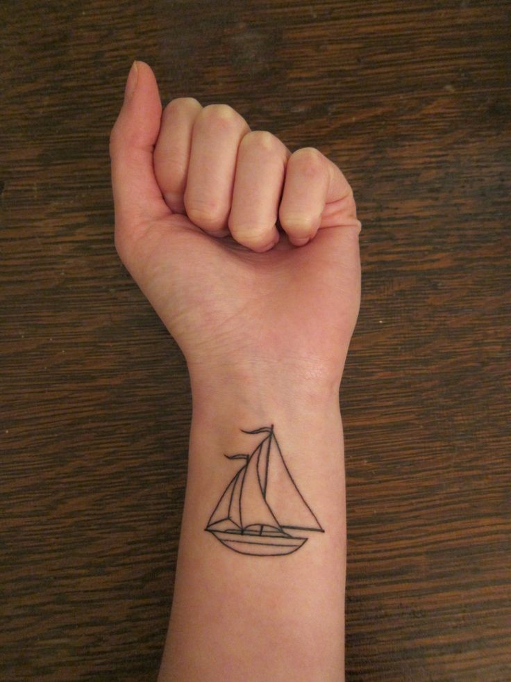 唯美的小清新纹身，手臂上的船锚