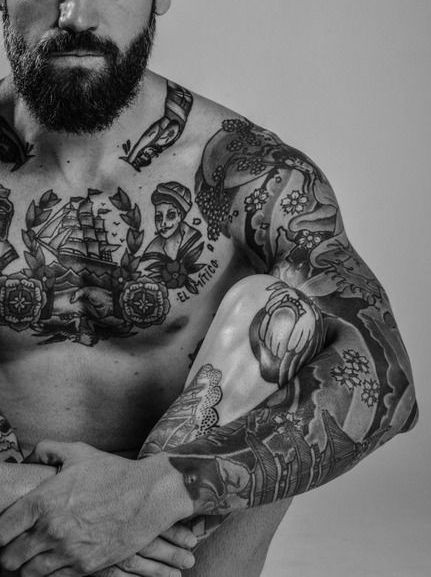 一组霸气时尚的男士手臂纹身图案