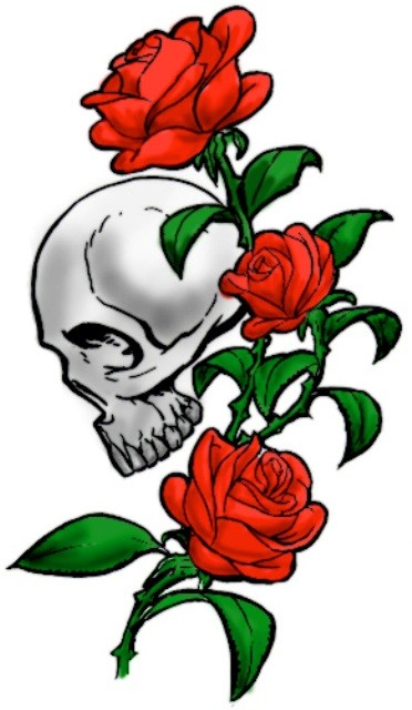 爱情的见证者：漂亮的玫瑰纹身手稿