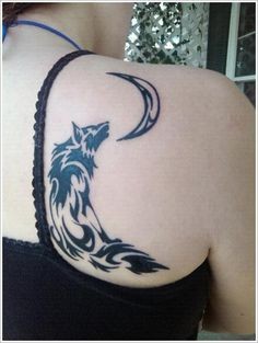 适合女性的狼图腾纹身