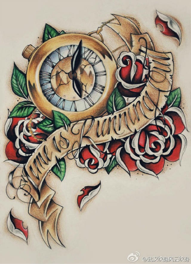 时尚艳丽的school风格纹身手稿