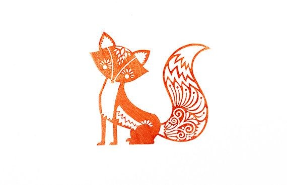 非常好看的狐狸纹身手稿