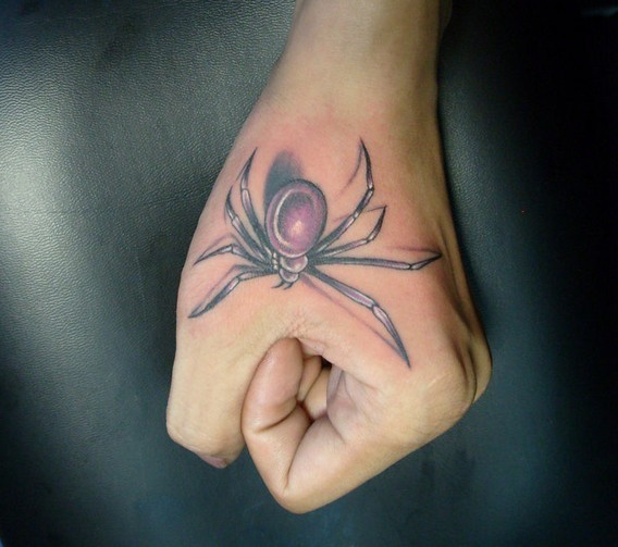 手臂上漂亮的蜘蛛纹身图案