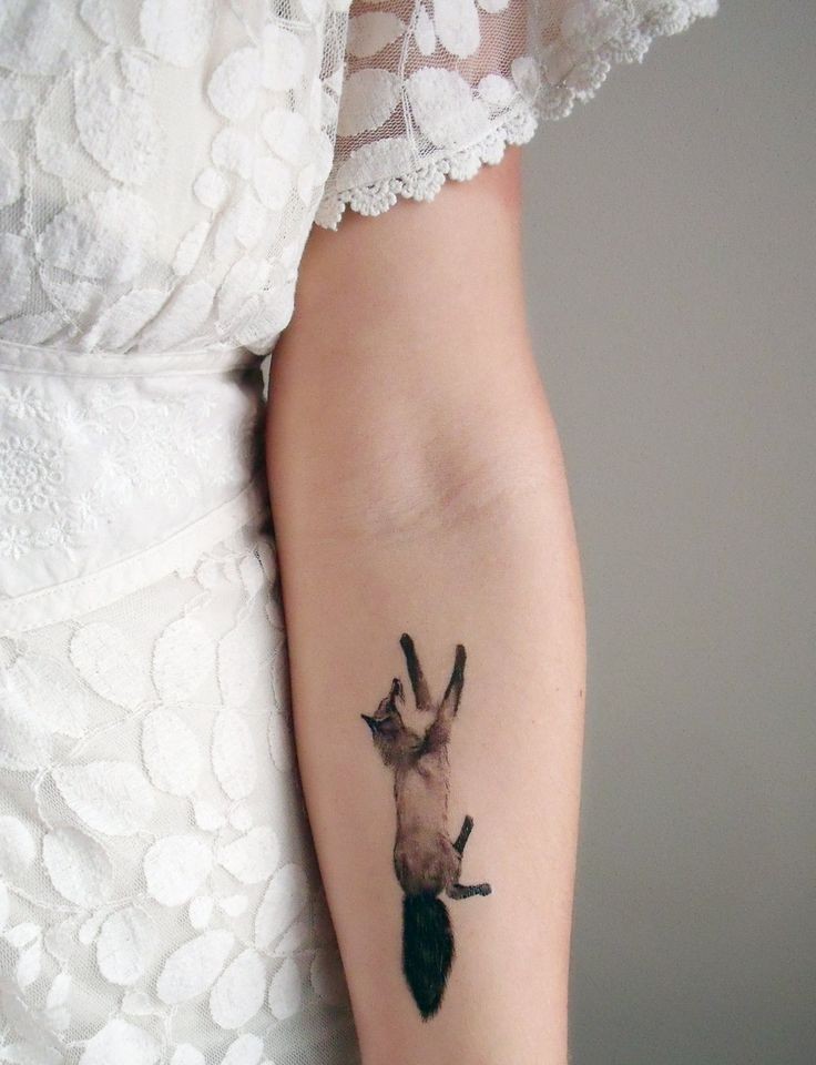 非常可爱漂亮的手臂狐狸纹身