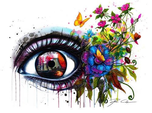 漂亮唯美的眼睛纹身手稿